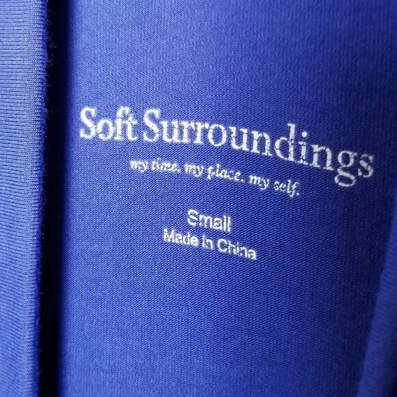 Soft Surroundings Cobalt Blue Ruched Knit Top - Size Small - Picture 4 of 6